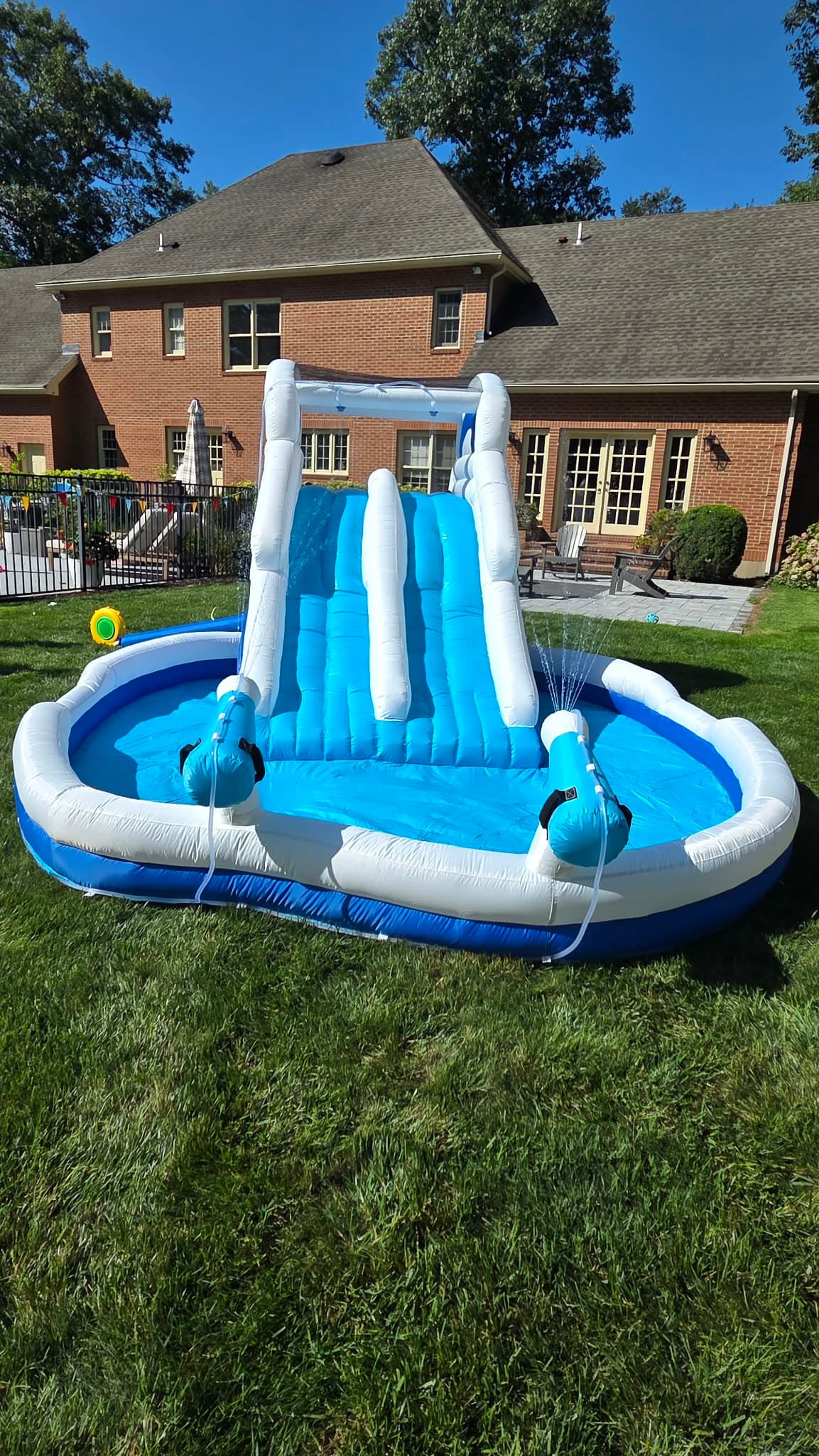 White inflatable water slide